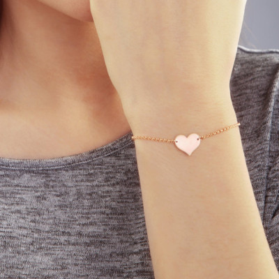 Initial heart bracelet - Valentine's Day Gift - heart bracelet - engraved bracelet - Personalized Bracelet - Mother's Bracelet