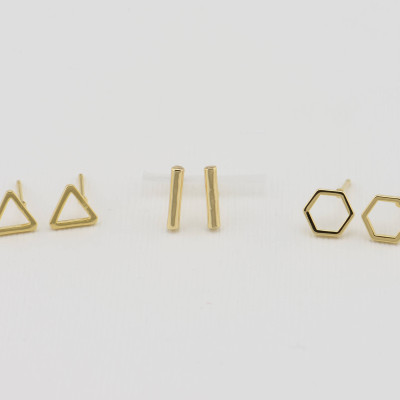 Stud Earrings - Tiny GOLD Stud Earrings - Minimal Gold Earrings - Gold Earrings - Gold Cute Earrings