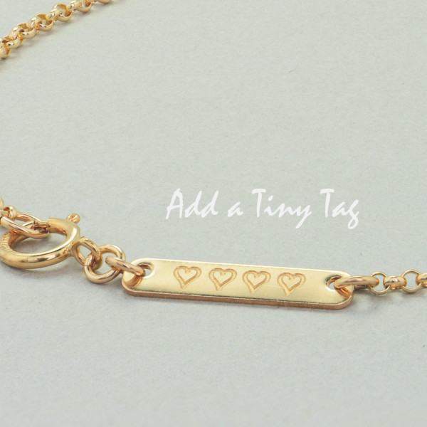 TINY Bar Link ADD - ON - Customize Your CustomBrites Jewelry - Bar Necklace - Silver - Gold - Rose Gold - Name Bar Necklace