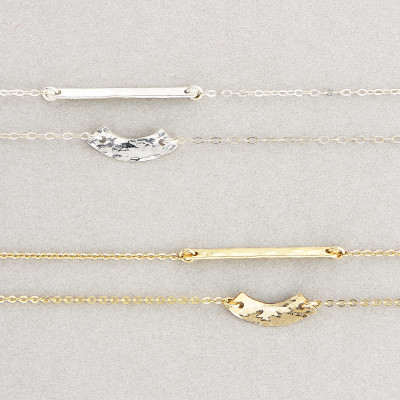 Tiny Curved Gold Bar · Tiny Gold Bar · Gold or Silver · Gold Bar · Layering necklaces · Thin Gold Bar · Layer Necklaces · Dainty Necklace