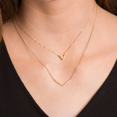 V shaped necklace - V necklace - Chevron Necklace - Gold Arrow Necklace - Dainty Gold Necklace - Bridesmaid Jewelry - Mothers Necklace