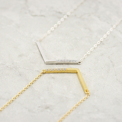 V shaped necklace - V necklace - Chevron Necklace - Gold Arrow Necklace - Dainty Gold Necklace - Bridesmaid Jewelry - Mothers Necklace