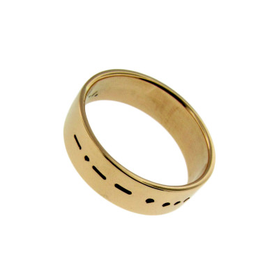 Gold Personalized Wedding Band Hand Stamped Date Names Vows Custom His and Her Rings Engraved Artisan Handmade Fine Designer Jewelry