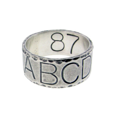 Custom Duck Band Wedding Ring Personalized Sterling Silver Classic Commitment Jewelry Hand Stamped Banded Date Names Engraved Handmade Fine
