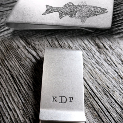 Custom Engraved Money Clip Personalized Sterling Silver Metal Wallet Hand Stamped Message Custom Father's Day Gift for Outdoorsman
