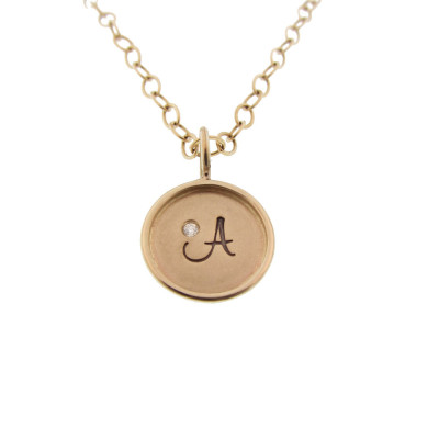 Gold Initial Necklace - Personalized with Initial & Diamond Birthstone - Monogram - Name Necklace Gold Chain - Mama Necklace