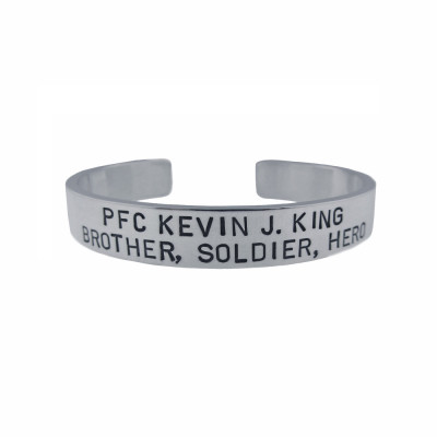 KIA Memorial Silver Cuff Bracelet Personalized Sterling Men's Solider Jewelry Hand Stamped Commemorative Custom Engraved Artisan Handmade