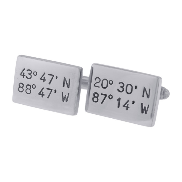 Location Jewelry for Men Personalized Cuff Links Hand Stamped Coordinates GPS Location Secret Message Custom Gift for Father of the Bride