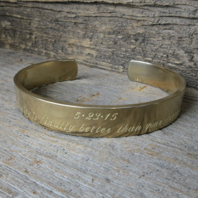 Men's Gold Cuff Bracelet Custom - Personalized