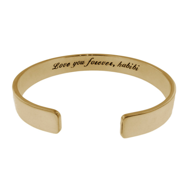 Men's Gold Cuff Bracelet Custom - Personalized