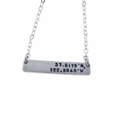 Name Necklace - Sterling Silver Horizontal Nameplate