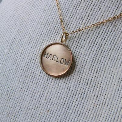 Name Pendant Necklace - Personalized Jewelry 7 - 8" (22mm) Gold