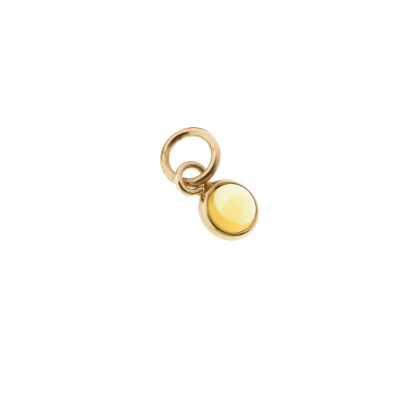 November Birthstone Charm - Gold Bezel Setting - Handcrafted Minimalist Birthday Gift - November Baby Jewelry