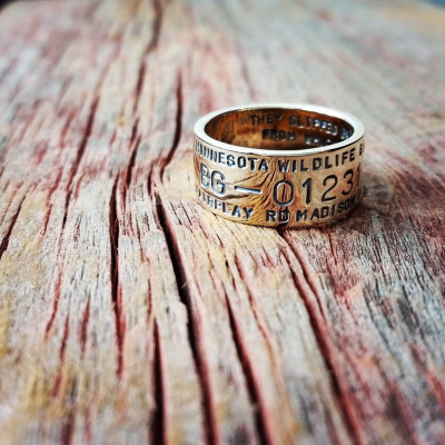Personalized Solid Gold Ring Hand Stamped Duck Band Custom Promise Wedding Band Engraved Artisan Handmade Fine Designer Fashion Jewelry