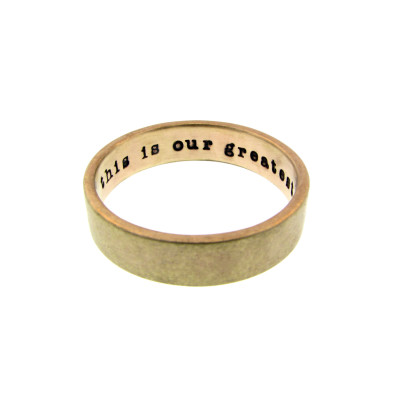 Personalized Solid Gold Ring Hand Stamped Vows Wedding Band Custom Engraved Commitment Ring Artisan Handmade Fine Designer Jewelry