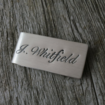 Personalized Sterling Silver Money Clip Men's Jewelry Accessories Hand Stamped Message Custom Engraved Artisan Hand Crafted Fine