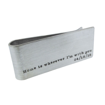 Personalized Sterling Silver Money Clip Men's Jewelry Accessories Hand Stamped Message Custom Engraved Artisan Hand Crafted Fine