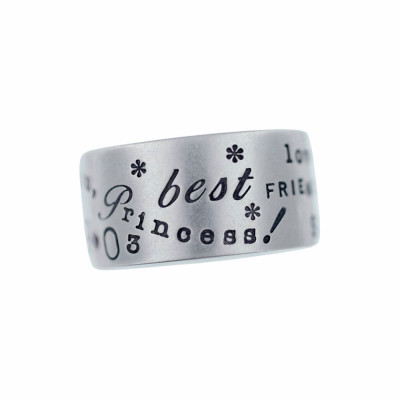 Personalized Sterling Silver Mother's Ring - Memory Ring