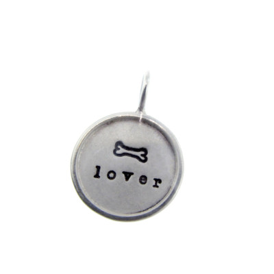 Personalized Sterling Silver Rimmed Charm Hand Stamped Dog Lover Jewelry Custom Raised Edge Pendant Engraved Artisan Handmade Unisex Design