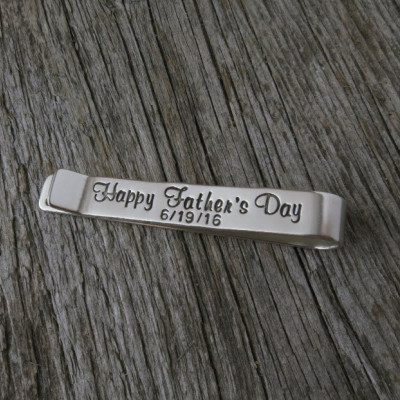 Silver Carpe Diem Tie Clip Personalized Sterling Men's Jewelry Accessories Hand Stamped Phrase Custom Engraved Artisan Hand Crafted Fine
