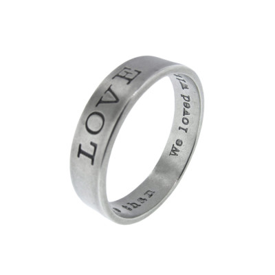 Silver Ring Personalized Love Band Hand Stamped Phrase Vows Custom Wedding Ring Engraved Artisan Handmade Fine Jewelry
