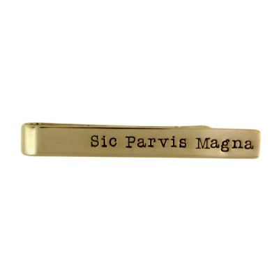 Solid Gold Tie Clip Personalized Men's Jewelry Accessories Hand Stamped Phrase Hidden Message Custom Engraved Artisan Handmade Fine Gift