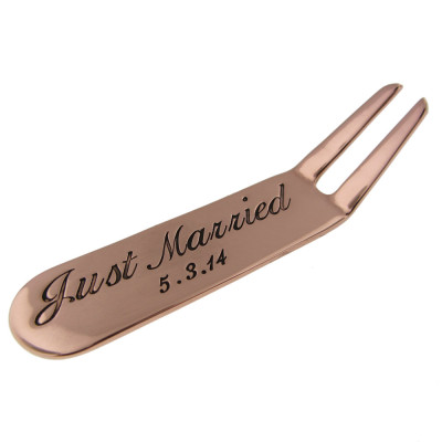 Solid Gold Divot Repair Tool Personalized Unisex Wedding Gift for Golfer Hand Stamped Phrase Date Custom Engraved Artisan Handmade