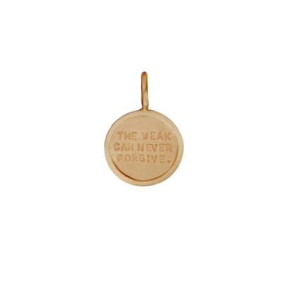 Solid Gold Jewelry Personalized Rimmed Motivational Inspirational Pendant 1 - 2" Custom Hand Stamped Artisan Charm