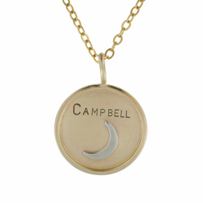 Solid Gold Name Necklace Custom Celestial Star Moon Sun Personalized Hand Stamped Engraved Artisan Handmade Designer Fashion Mom Jewelry
