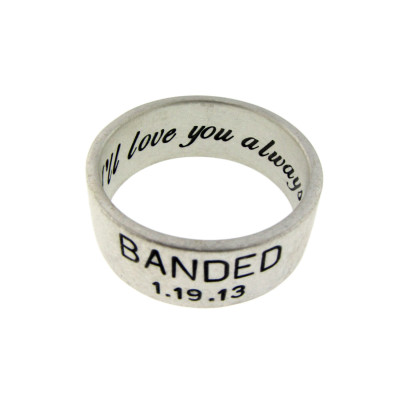 Sterling Silver Duck Band Ring Personalized Wedding Band Hand Stamped Jewelry Banded Custom Engraved Artisan Handmade