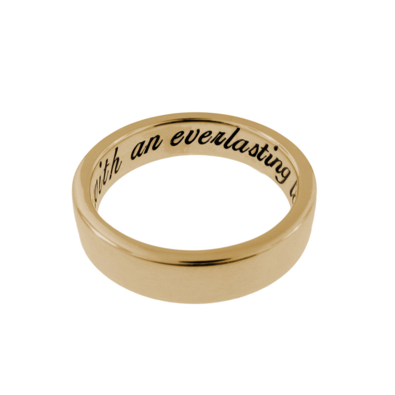 gold wedding ring with name engraved for women