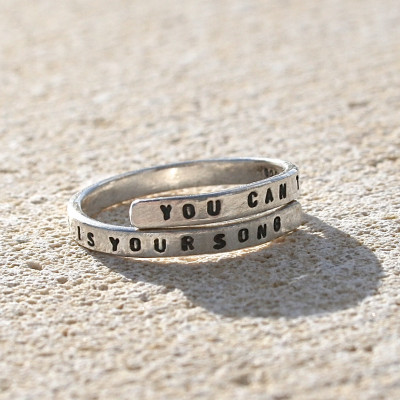 Elton John Lyric ring 'You can tell everybody this is your song' - Sterling Silver 925 Handstamped - handmade and Adjustable.