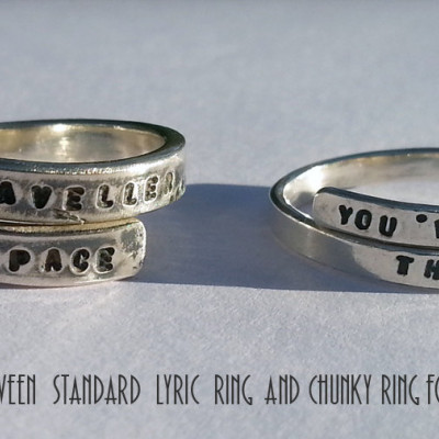 Led Zeppelin Hand Stamped - Chunky - Sterling Silver lyric Ring 'I am a traveller of both time and space