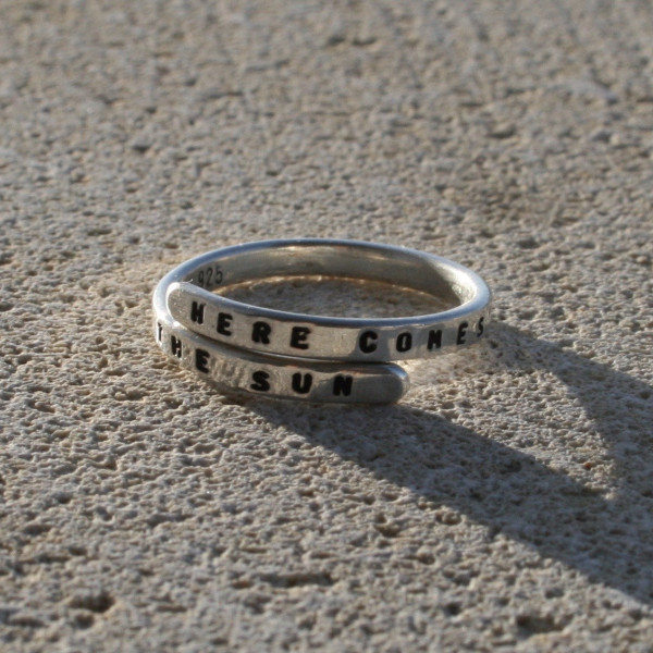 The Beatles Lyric Ring 'Here Comes The Sun' - Sterling Silver - handmade - Beatles - George Harrison - Abbey Road