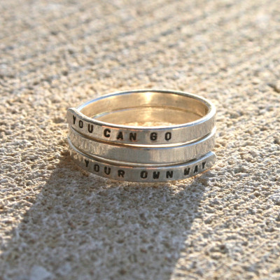You can go your own way - Fleetwood Mac. Hand stamped Silver lyric Ring ' - Sterling Silver