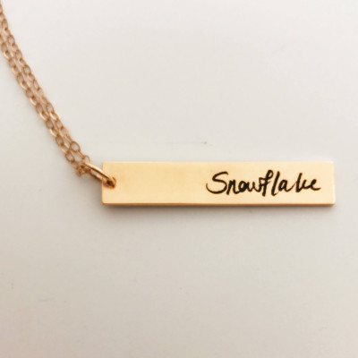 Actual Handwriting Necklace - Handwriting Necklace - Bar Necklace - Dainty Necklace