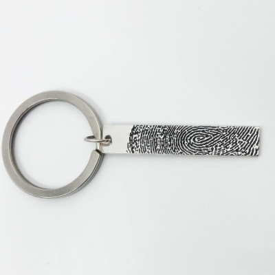 Fingerprint Key Chain - Handwriting Key Chain - Personal Key Chain