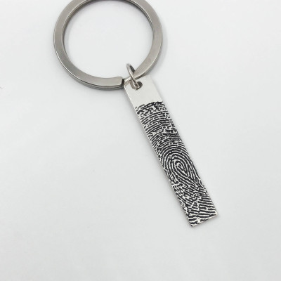 Fingerprint Key Chain - Handwriting Key Chain - Personal Key Chain