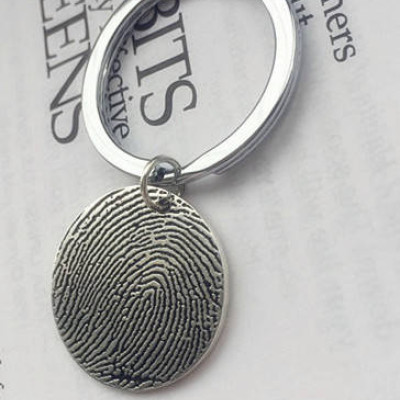 Fingerprint Key Chain - Handwriting Key Chain - Personal Key Chain