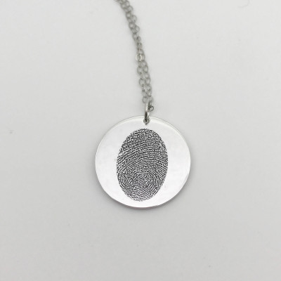 Fingerprint Necklace Circle necklace - Dainty necklace - Handwriting Necklace
