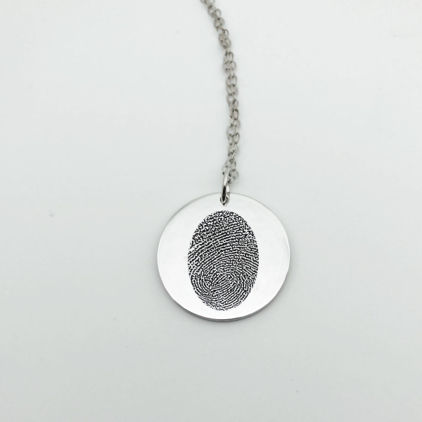 Fingerprint Necklace Circle necklace - Dainty necklace - Handwriting Necklace