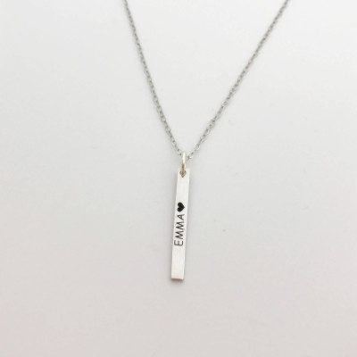 Mini Bar Necklace - Bar Necklace - Personal Engrave Necklace - Handwriting necklace