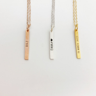 Mini Bar Necklace - Bar Necklace - Personal Engrave Necklace - Handwriting necklace