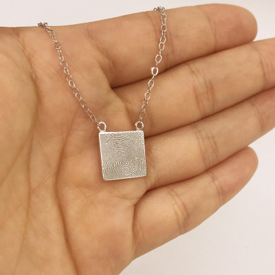 Mini Fingerprint necklace - Dainty necklace - Handwriting necklace