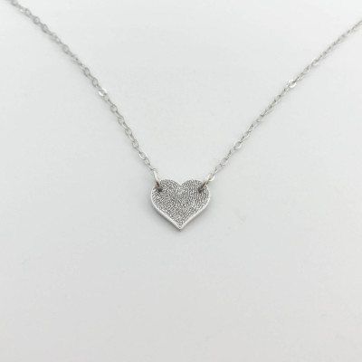 Mini Heart - sharp Fingerprint necklace - Bar necklace - Dainty necklace - Handwriting necklace