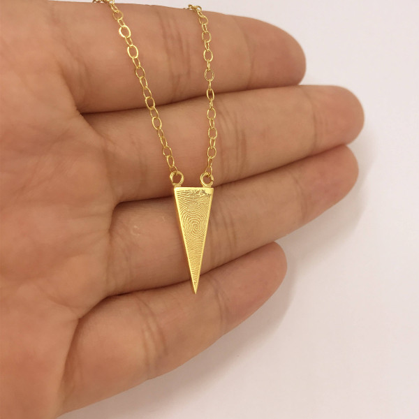 Mini Triangle Fingerprint necklace - Dainty necklace - Handwriting necklace