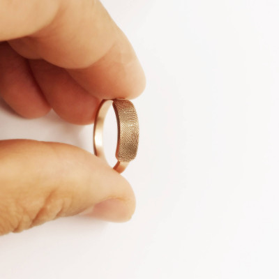 Mini Fingerprint Ring - Mini Handwriting Ring - Mini engraving Ring