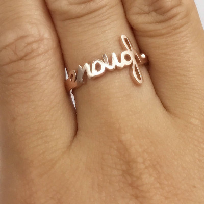 Personal Handwriting Ring - Mini Handwriting Ring - Dainty engraving Ring