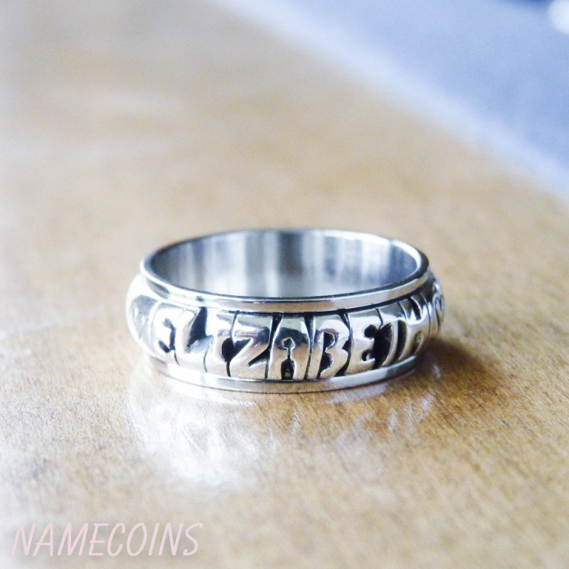 Personalized ring with kids names • Hand stamped ring with names • Ste –  WatchMeWorld