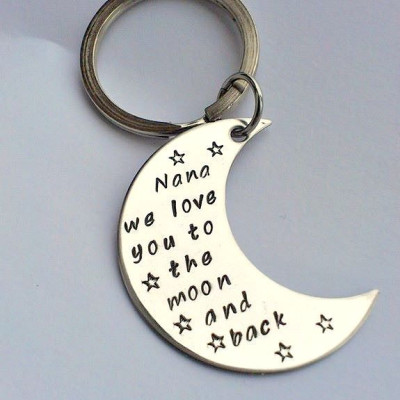 I Love you to the moon and back keyring - moon gift - moon keychain - gift from grandkids